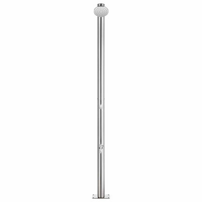 Garden Shower with Brown Base 220 cm Stainless Steel