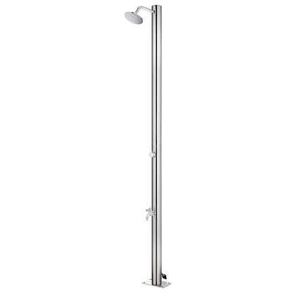 Garden Shower with Brown Base 220 cm Stainless Steel