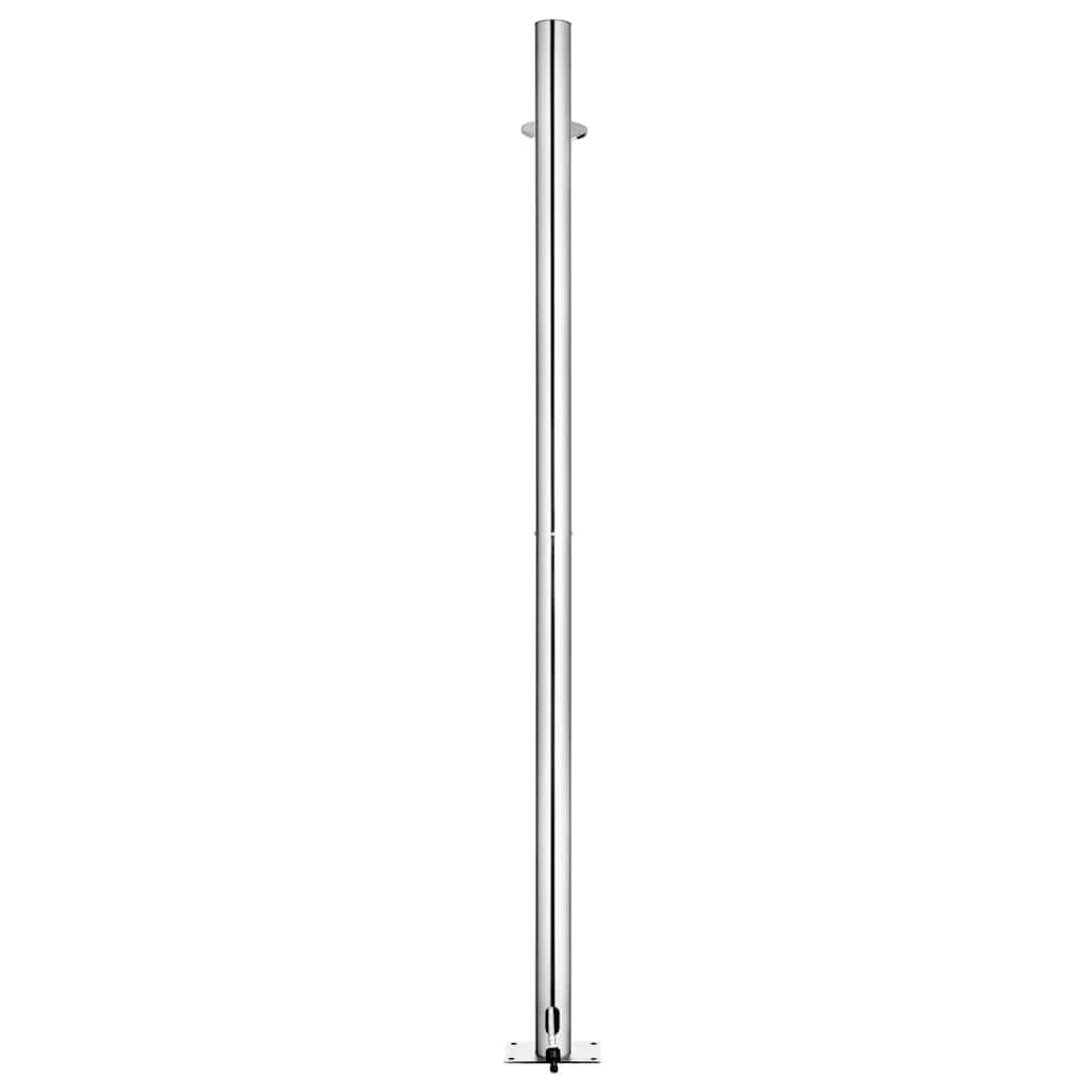 Garden Shower with Brown Base 220 cm Stainless Steel
