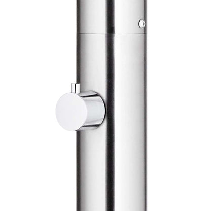 Garden Shower with Brown Base 220 cm Stainless Steel