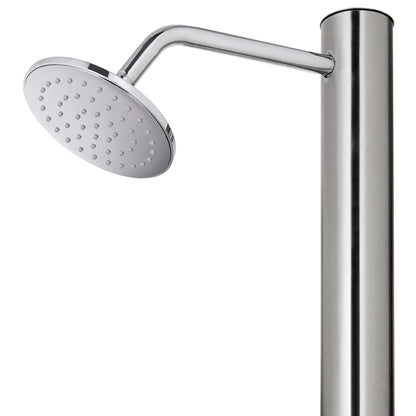Garden Shower with Brown Base 220 cm Stainless Steel