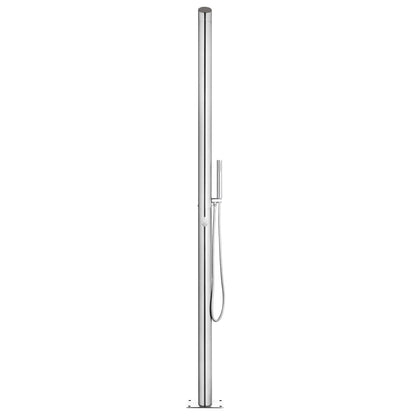 Garden Shower with Brown Base 225 cm Stainless Steel