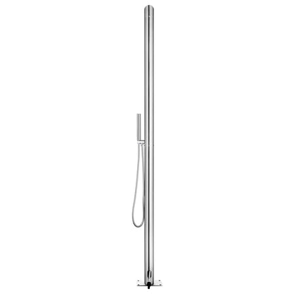 Garden Shower with Brown Base 225 cm Stainless Steel