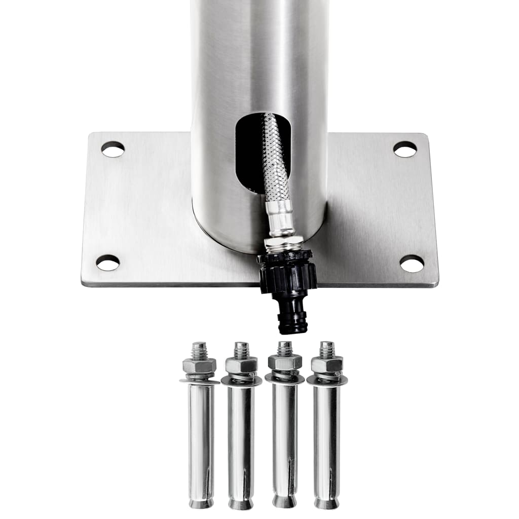Garden Shower with Brown Base 225 cm Stainless Steel