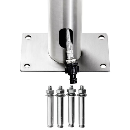 Garden Shower with Brown Base 225 cm Stainless Steel