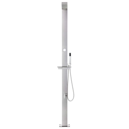 Garden Shower with Grey Base 225 cm Stainless Steel