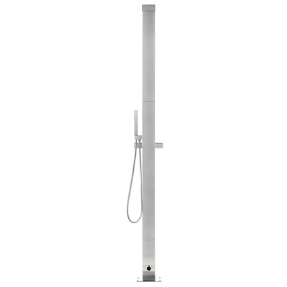 Garden Shower with Grey Base 225 cm Stainless Steel