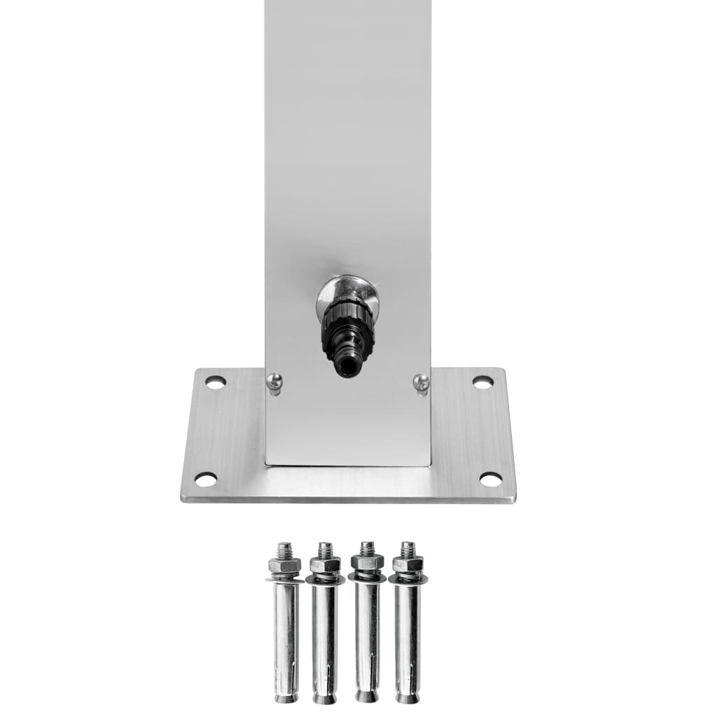 Garden Shower with Grey Base 225 cm Stainless Steel