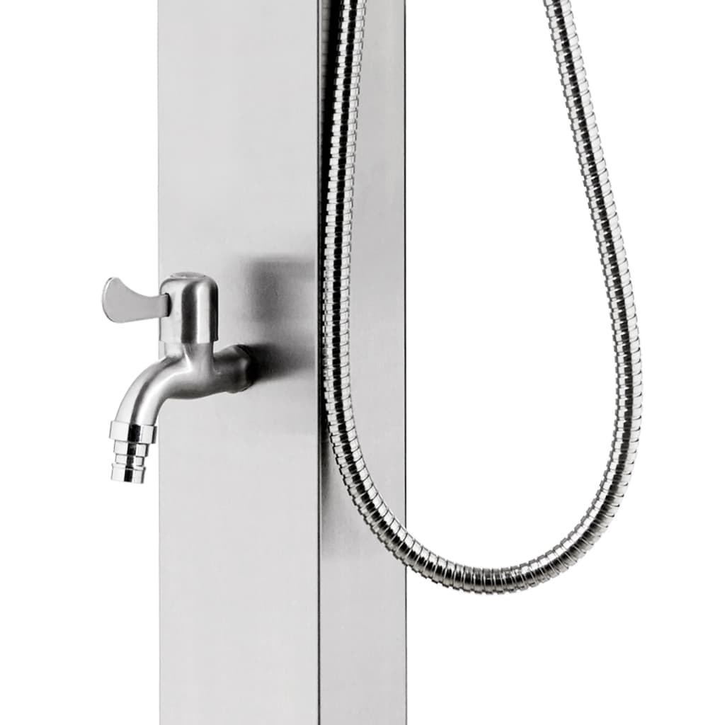 Garden Shower with Grey Base 225 cm Stainless Steel