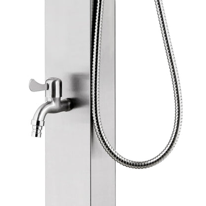 Garden Shower with Grey Base 225 cm Stainless Steel