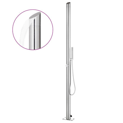 Garden Shower with Grey Base 225 cm Stainless Steel