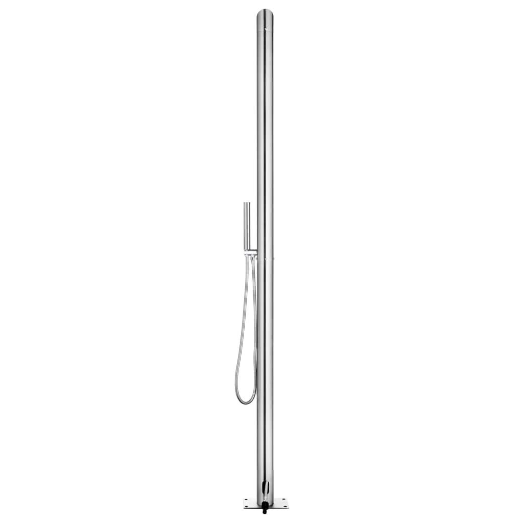 Garden Shower with Grey Base 225 cm Stainless Steel