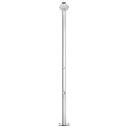 Garden Shower with Brown Base 220 cm Stainless Steel