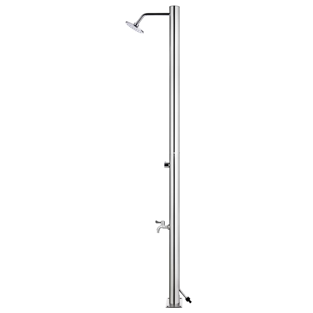 Garden Shower with Brown Base 220 cm Stainless Steel
