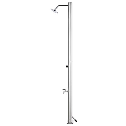 Garden Shower with Brown Base 220 cm Stainless Steel