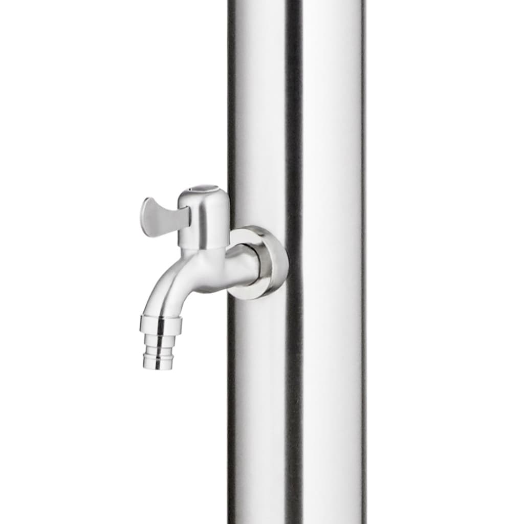 Garden Shower with Brown Base 220 cm Stainless Steel