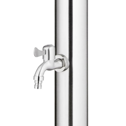 Garden Shower with Brown Base 220 cm Stainless Steel
