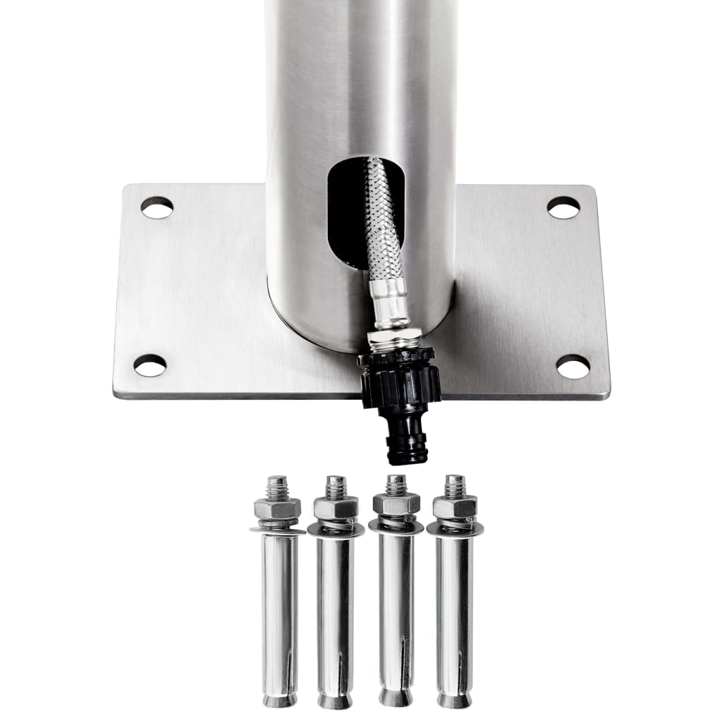 Garden Shower with Brown Base 220 cm Stainless Steel