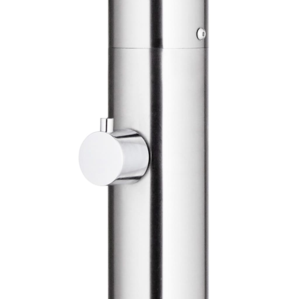 Garden Shower with Brown Base 220 cm Stainless Steel