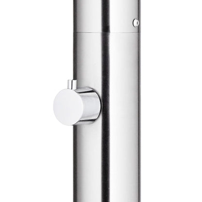 Garden Shower with Brown Base 220 cm Stainless Steel