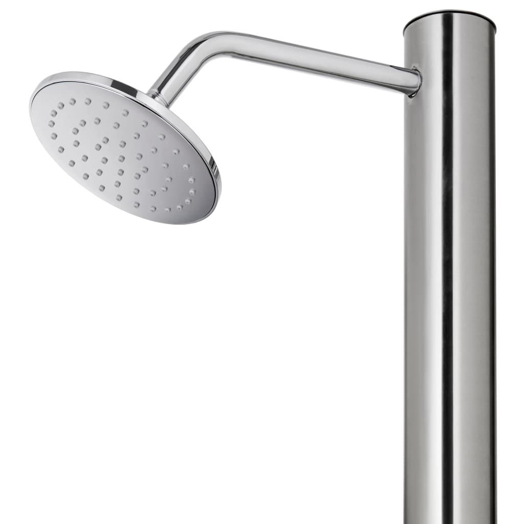 Garden Shower with Brown Base 220 cm Stainless Steel