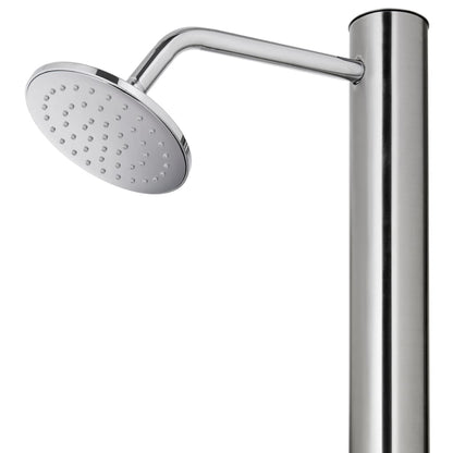 Garden Shower with Brown Base 220 cm Stainless Steel