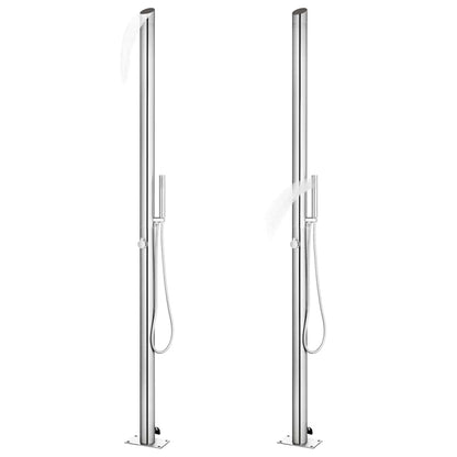 Garden Shower with Brown Base 225 cm Stainless Steel