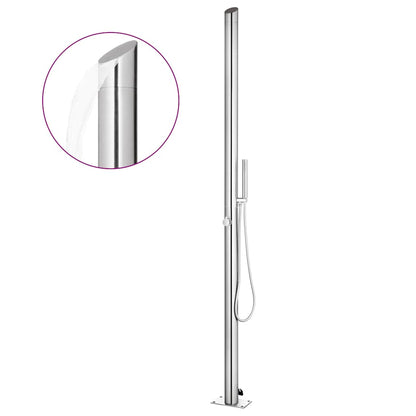 Garden Shower with Brown Base 225 cm Stainless Steel