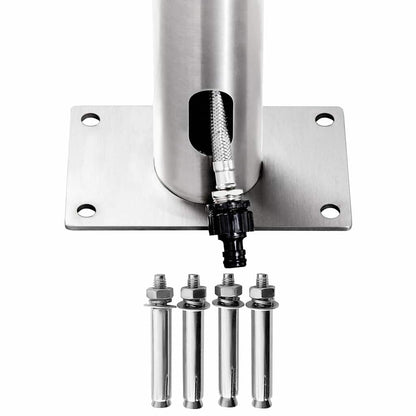 Garden Shower with Brown Base 225 cm Stainless Steel