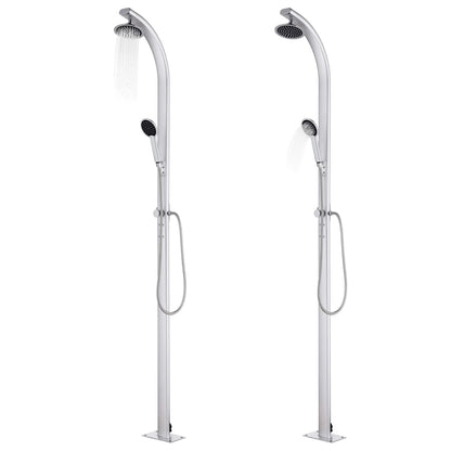 Garden Shower with Brown Base 220 cm Aluminium