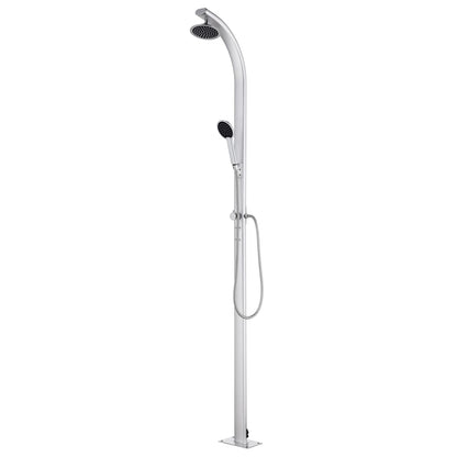 Garden Shower with Brown Base 220 cm Aluminium