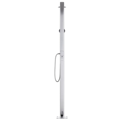 Garden Shower with Brown Base 220 cm Aluminium