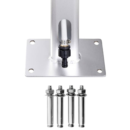 Garden Shower with Brown Base 220 cm Aluminium
