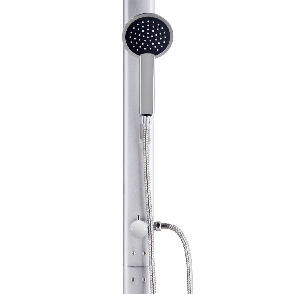 Garden Shower with Brown Base 220 cm Aluminium