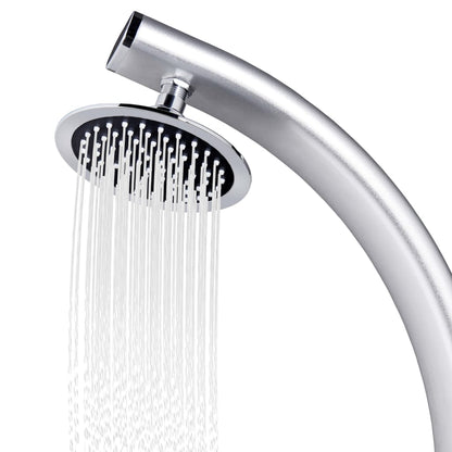 Garden Shower with Brown Base 220 cm Aluminium
