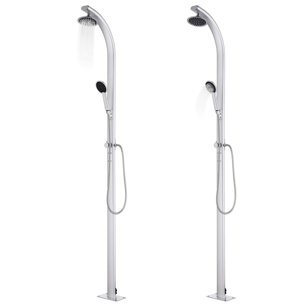 Garden Shower with Grey Base 220 cm Aluminium