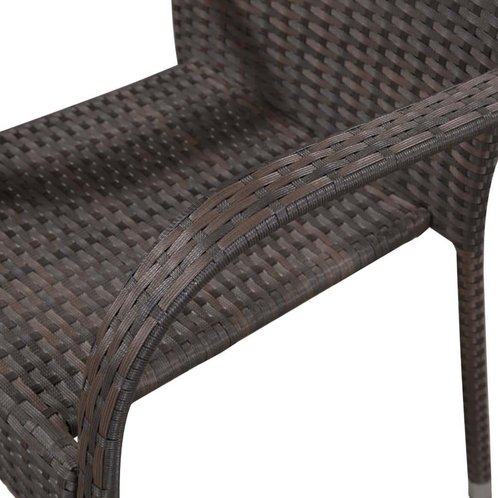 Dining Set | Brown | Solid Acacia wood, PE rattan, Powder-coated steel