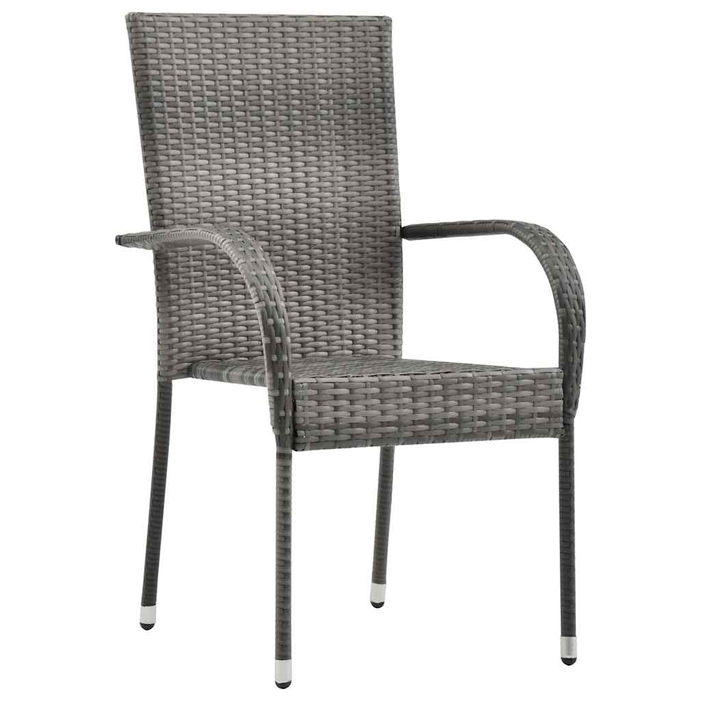 Dining Set | Grey | Solid acacia wood | Medium | Stackable | Dining Set
