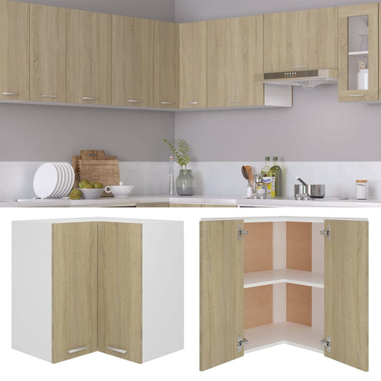 Hanging Corner Cabinet | Sonoma oak | Engineered wood | Corner Size