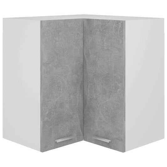 Hanging Corner Cabinet | Concrete Grey | Engineered Wood | Medium