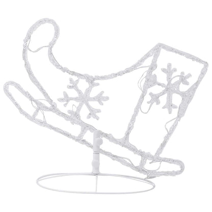Acrylic Christmas Flying Reindeer&Sleigh 260x21x87cm Warm White