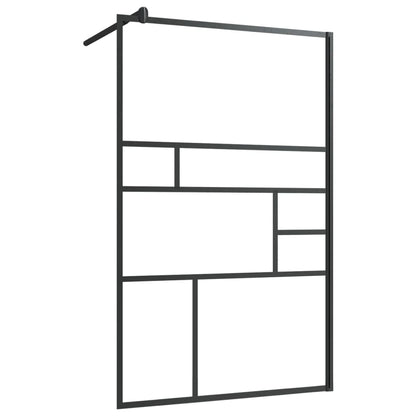 Walk-in Shower Wall with Clear ESG Glass 39.4"x76.8" Black