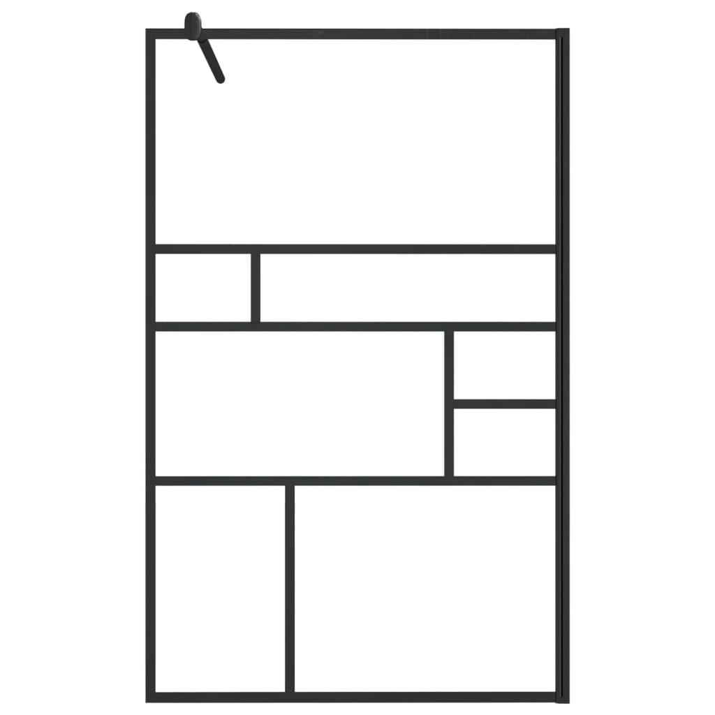 Walk-in Shower Wall with Clear ESG Glass 39.4"x76.8" Black