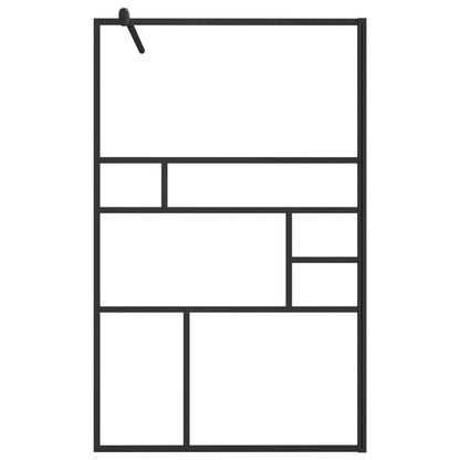 Walk-in Shower Wall with Clear ESG Glass 39.4"x76.8" Black