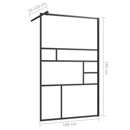 Walk-in Shower Wall with Clear ESG Glass 39.4"x76.8" Black