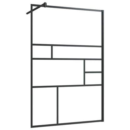 Walk-in Shower Wall with Clear ESG Glass 45.3"x76.8" Black