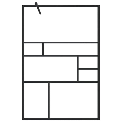 Walk-in Shower Wall with Clear ESG Glass 45.3"x76.8" Black