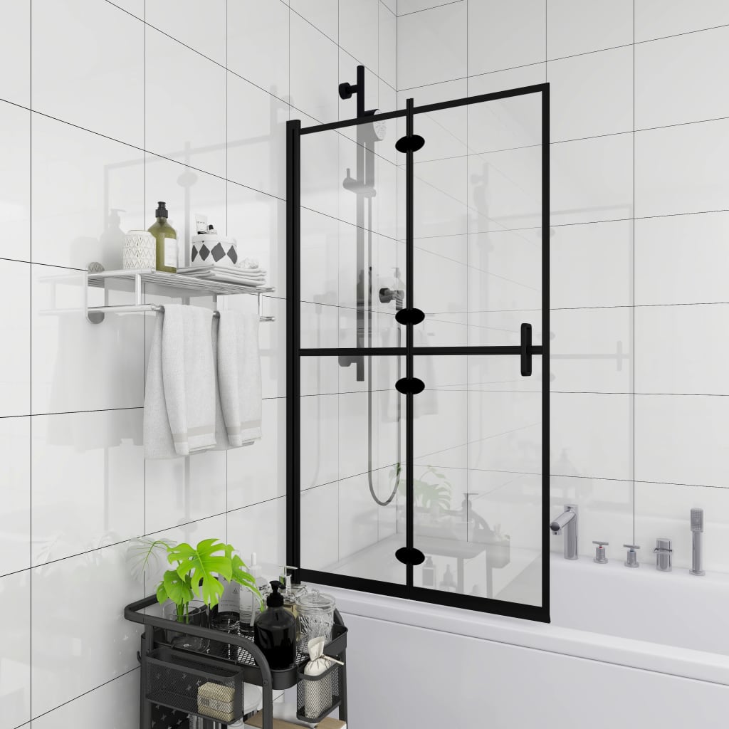 Folding Shower Enclosure ESG 80x140 cm Black