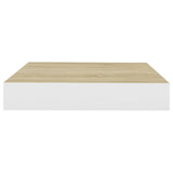 Floating Wall Shelf Oak and White 23x23.5x3.8 cm MDF