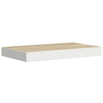 Floating Wall Shelf Oak and White 40x23.5x3.8 cm MDF
